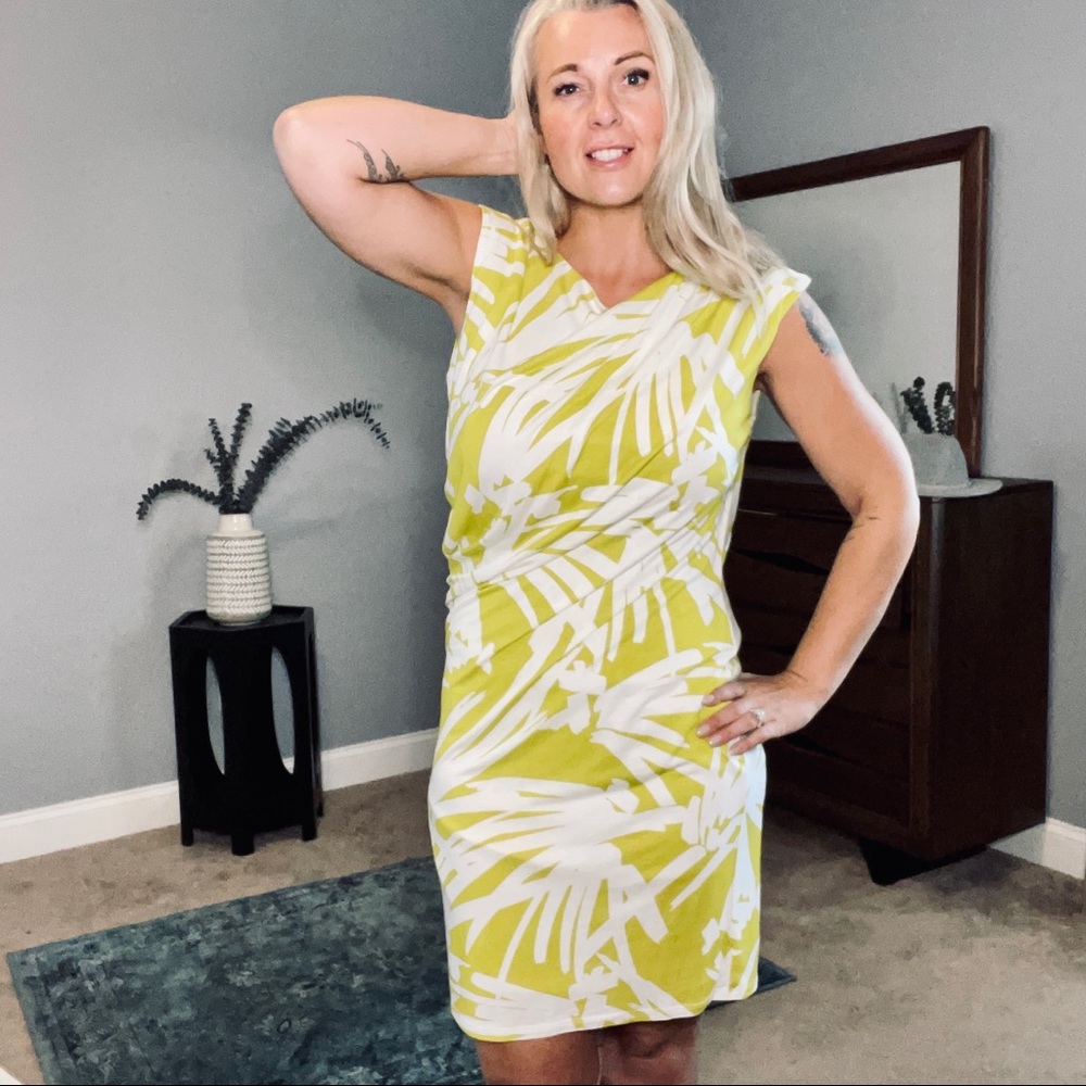 NWT Anne Taylor tropical print midi dress size m